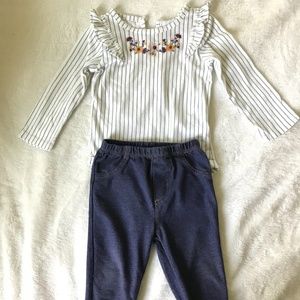 Carter’s Stripe Onesie and Jegging Set 12M